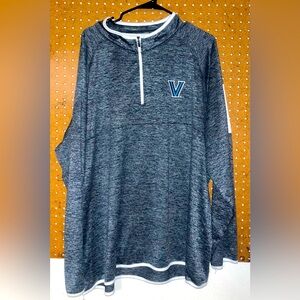 Colosseum Villanova Wildcats Charcoal 1/4 Zip Pullover Adult MED NCAA Pocket EUC